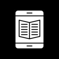 Ebook Glyph Inverted Icon Design vector