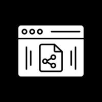 File Sharing Glyph Inverted Icon Design vector