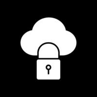 Cloud Lock Glyph Inverted Icon Design vector