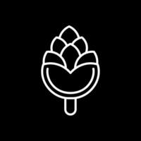 Pine Cone Line Inverted Icon Design vector