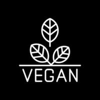 Vegan Line Inverted Icon Design vector