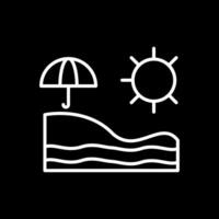 playa línea invertido icono diseño vector