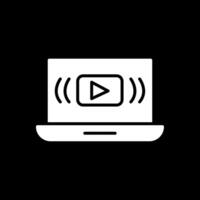 Streaming Glyph Inverted Icon Design vector