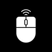 Wireless Mouse Glyph Inverted Icon Design vector