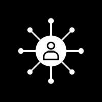 Networking Glyph Inverted Icon Design vector