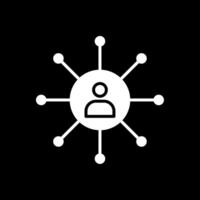 Networking Glyph Inverted Icon Design vector