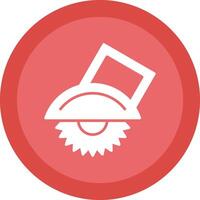 Power Saw Glyph Due Circle Icon Design vector