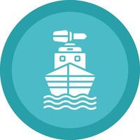 Boat Glyph Due Circle Icon Design vector