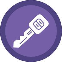Car Key Glyph Due Circle Icon Design vector