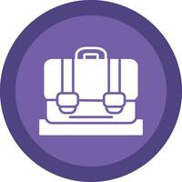 Briefcase Glyph Due Circle Icon Design vector