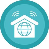 Internet Connection Glyph Due Circle Icon Design vector