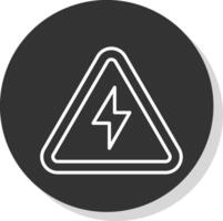 eléctrico peligro firmar glifo debido circulo icono diseño vector