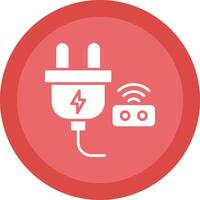 Smart Plug Glyph Due Circle Icon Design vector