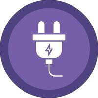 Power Cable Glyph Due Circle Icon Design vector