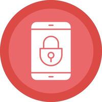 Mobile Security Glyph Due Circle Icon Design vector