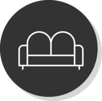 sofá cama glifo debido circulo icono diseño vector