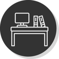 Desk Glyph Due Circle Icon Design vector