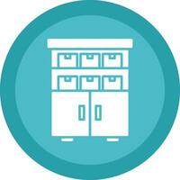 Shelves Glyph Due Circle Icon Design vector