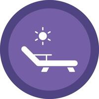 Deck Chair Glyph Due Circle Icon Design vector