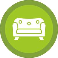 Sofa Glyph Due Circle Icon Design vector