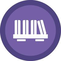 Book Shelf Glyph Due Circle Icon Design vector