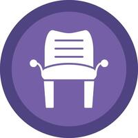 Armchair Glyph Due Circle Icon Design vector
