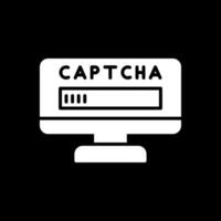 captcha glifo invertido icono diseño vector