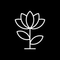 Lotus Flower Line Inverted Icon Design vector