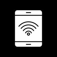 Wifi Signal Glyph Inverted Icon Design vector