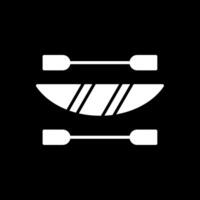 Kayak Glyph Inverted Icon Design vector