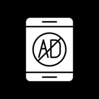 Ad Blocker Glyph Inverted Icon Design vector