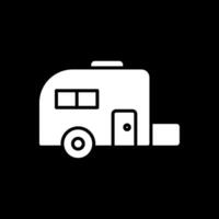Caravan Glyph Inverted Icon Design vector