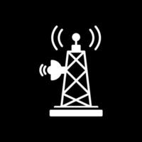 Signal Tower Glyph Inverted Icon Design vector