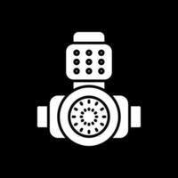 Head Light Glyph Inverted Icon Design vector