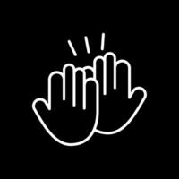 High Five Line Inverted Icon Design vector