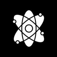 Atom Glyph Inverted Icon Design vector