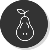 Pear Glyph Due Circle Icon Design vector