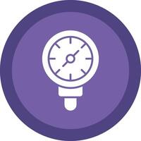 Pressure Gauge Glyph Due Circle Icon Design vector