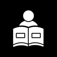 Reading Book Glyph Inverted Icon Design vector