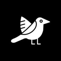 ornitología glifo invertido icono diseño vector