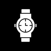 reloj glifo invertido icono diseño vector