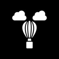 Hot Air Balloon Glyph Inverted Icon Design vector