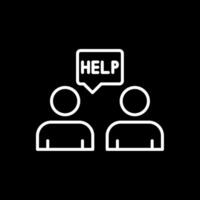 Ask For Help Line Inverted Icon Design vector