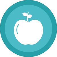 Apple Glyph Due Circle Icon Design vector