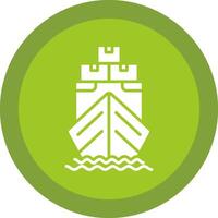 Yacht Glyph Due Circle Icon Design vector