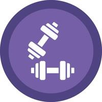 Dumbell Glyph Due Circle Icon Design vector