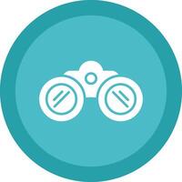 Binoculars Glyph Due Circle Icon Design vector