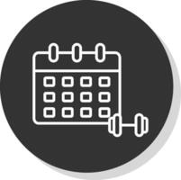 Calendar Glyph Due Circle Icon Design vector