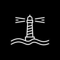 Lighthouse Line Inverted Icon Design vector