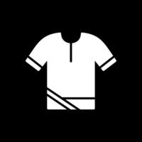 Polo Shirt Glyph Inverted Icon Design vector